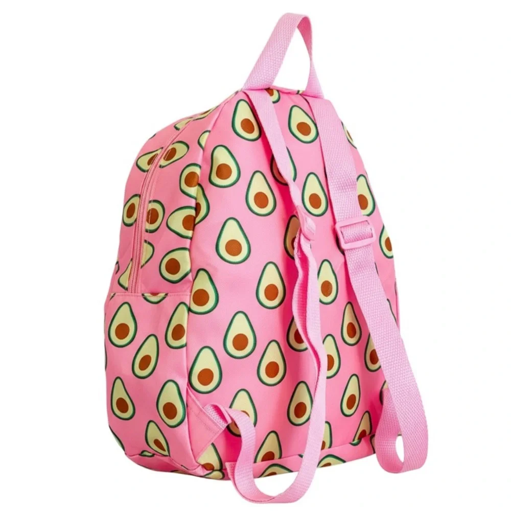 3/$15 Kids Pink Avocado Print Lightweight Backpack Spring Summer Beach NWOT